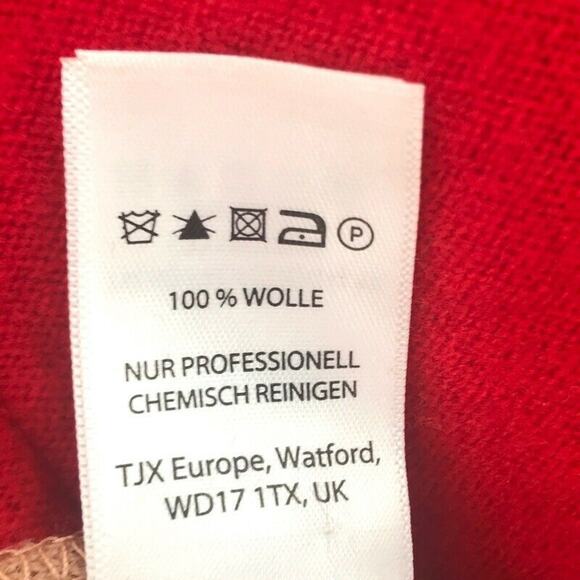 Mercer & Madison Womens Coat Red Beige Color Block Snap Pockets 100% Wool Sz M - Picture 9 of 9